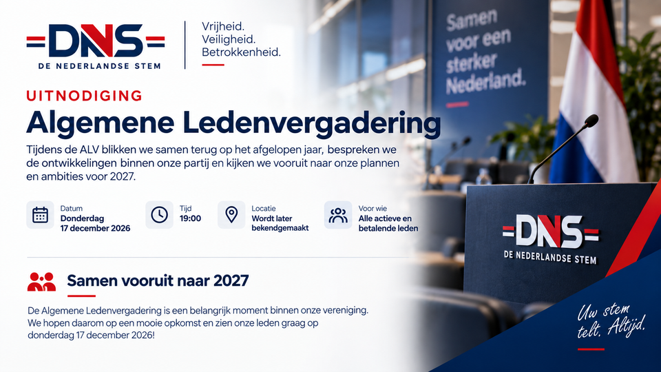 Algemene Ledenvergadering op donderdag 17 december 2026